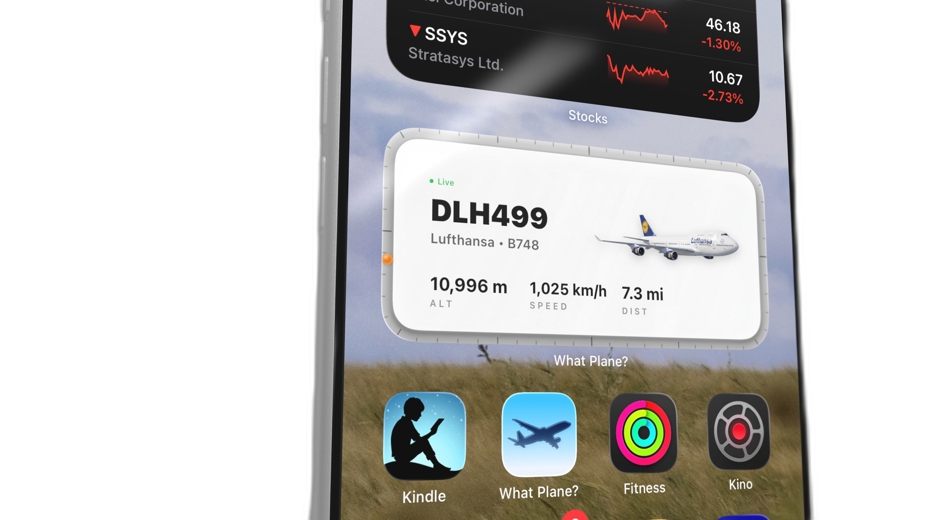 What Plane widget close-up